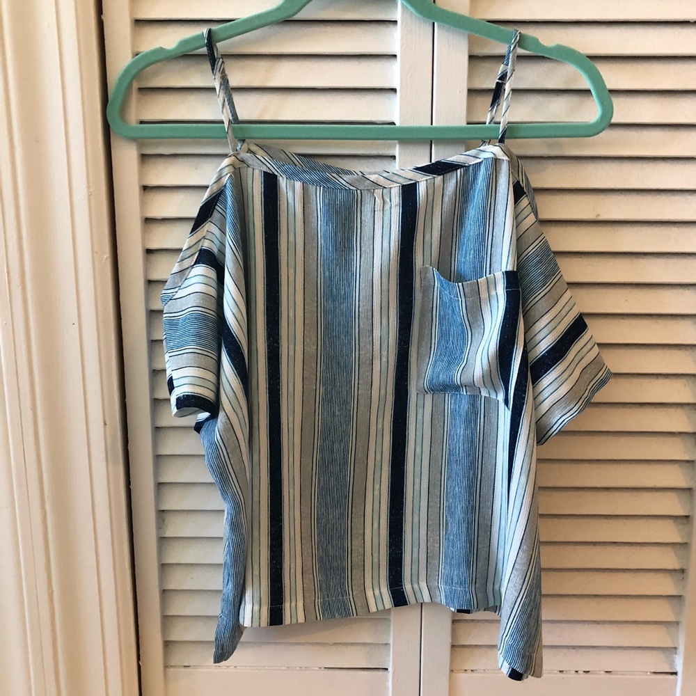 Blue Striped Cami Top